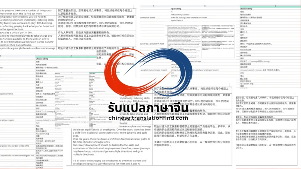 ตัวอย่างเอกสารแปลภาษาจีนของ Chinese TranslationFind